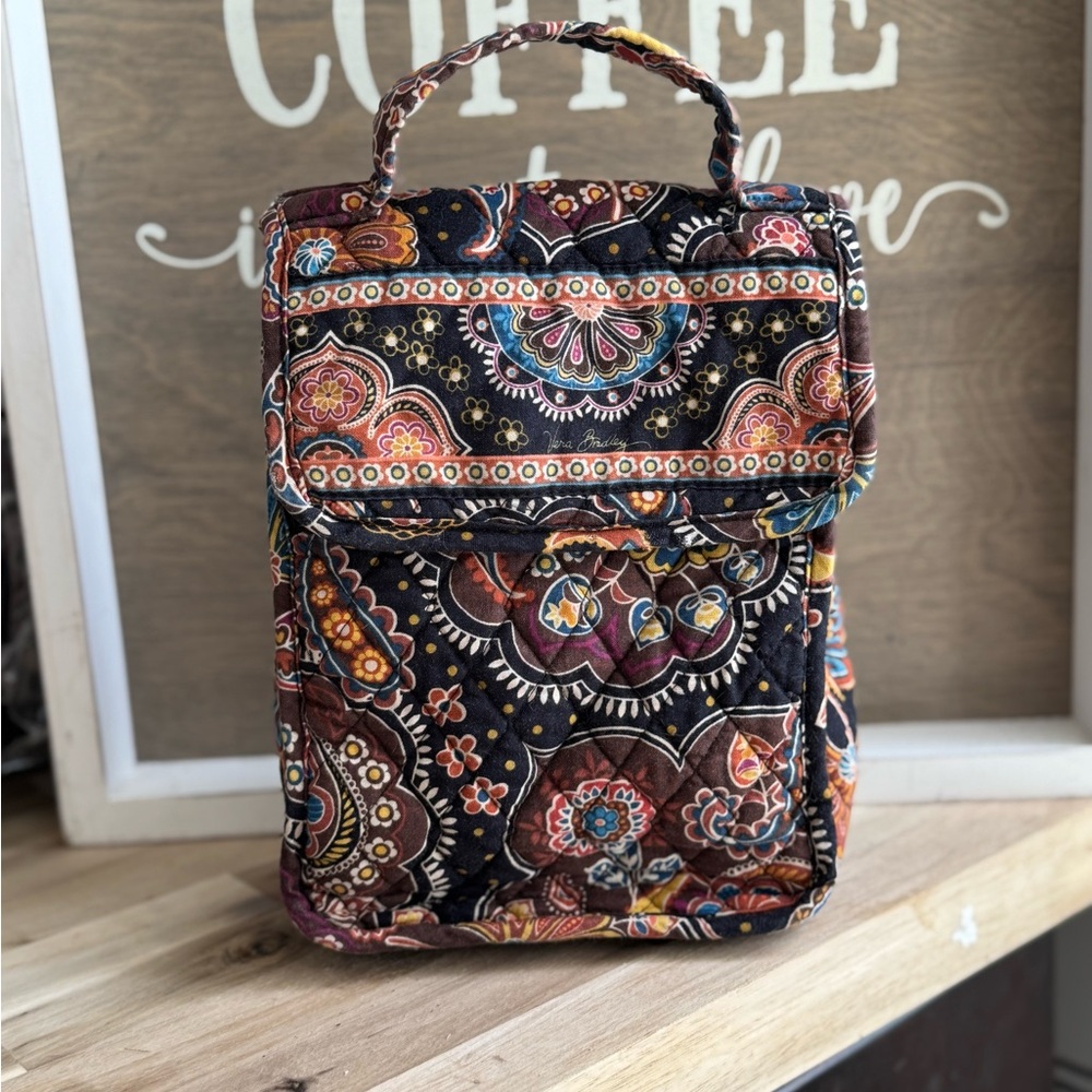Vera Bradley Black and Brown Quilted lunch Bag